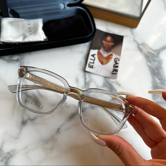 NEW GUCCI GG0184O Clear Square Eyeglasses Frames - Picture 2 of 7
